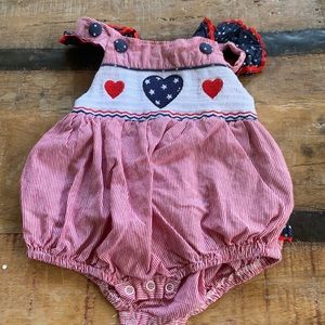 Red, white and blue bubble. 6-12 months